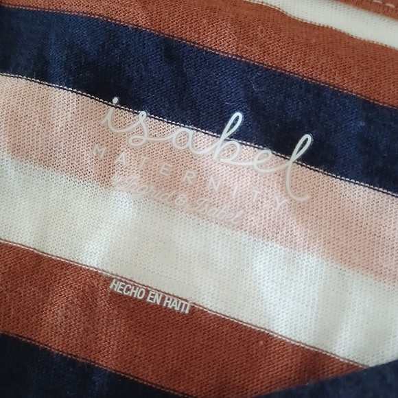 Isabel Maternity Striped Womens Top with Cinched Sides - Picture 7 of 8